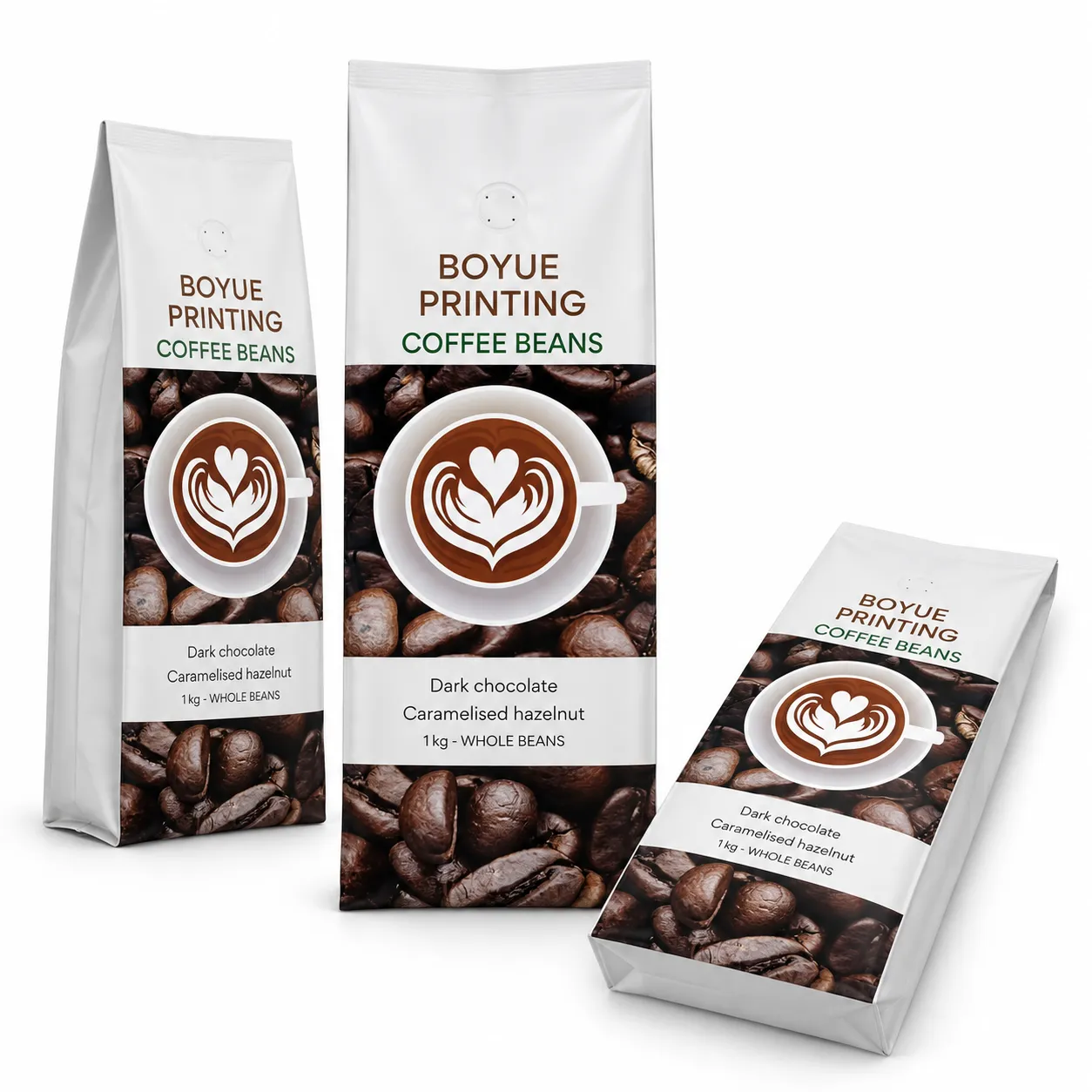 Custom Flat Bottom Coffee Bags with Valve 1kg Whole Bean-min