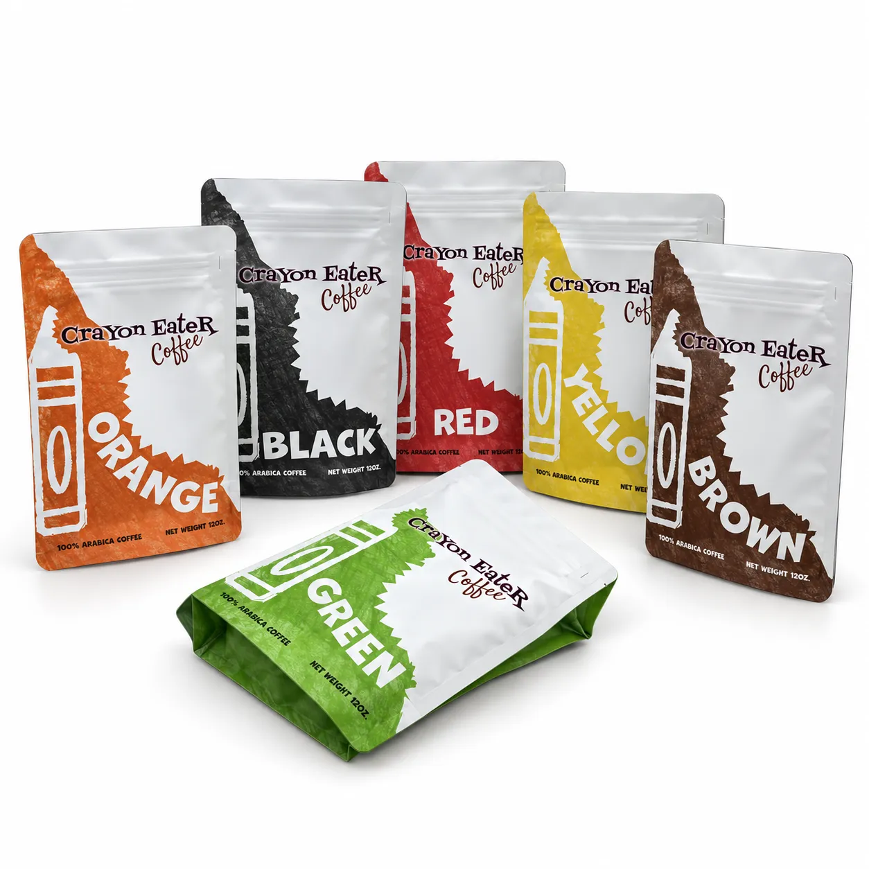 Custom 12oz Printed Flat-Bottom Coffee Bags with Zipper