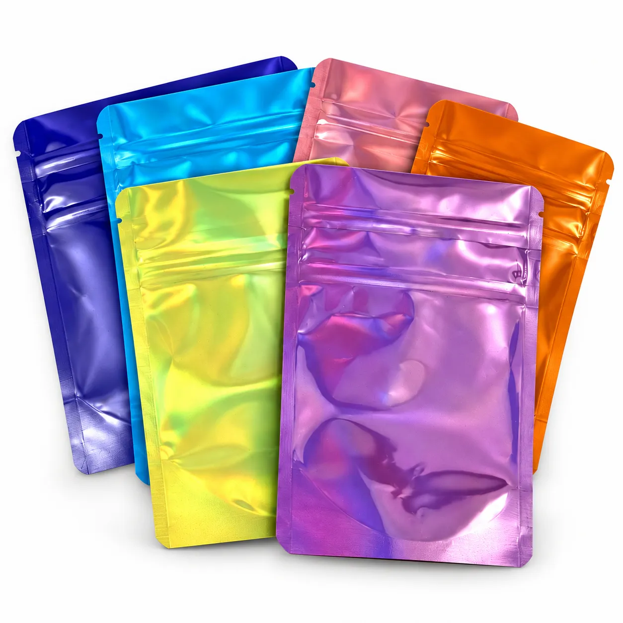 Custom Colorful Metallic Flat Pouches