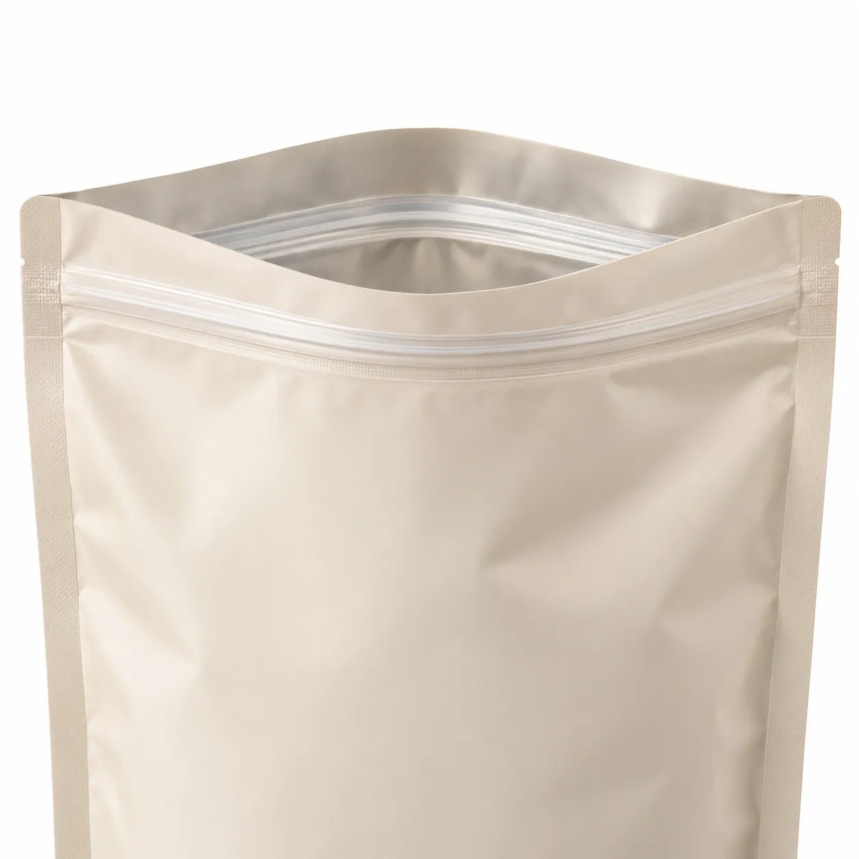 Custom flat bottom bag with resealable zipper