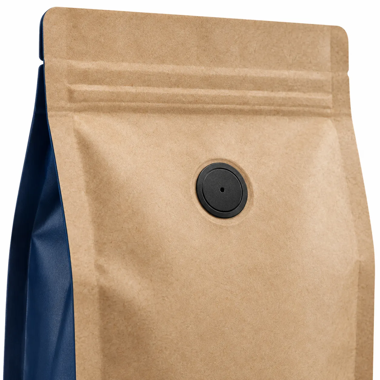 Custom flat bottom coffee bag with degassing valve