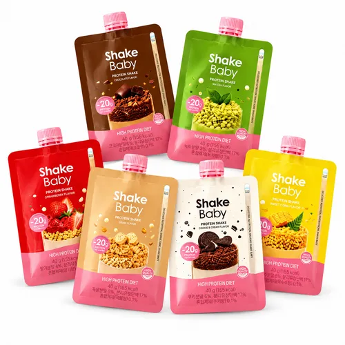 Custom Flat Bottom Spout Pouches for Protein Shakes