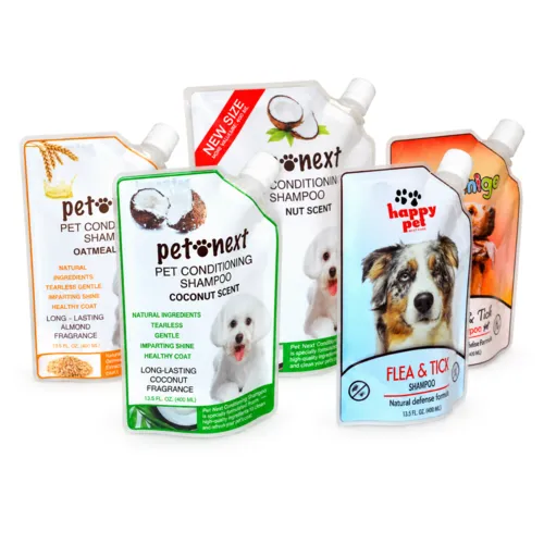 Custom Pet Care Spout Pouches with Screw Cap
