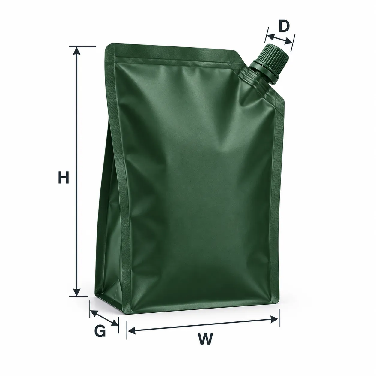 Custom side Spout bag size dimensions