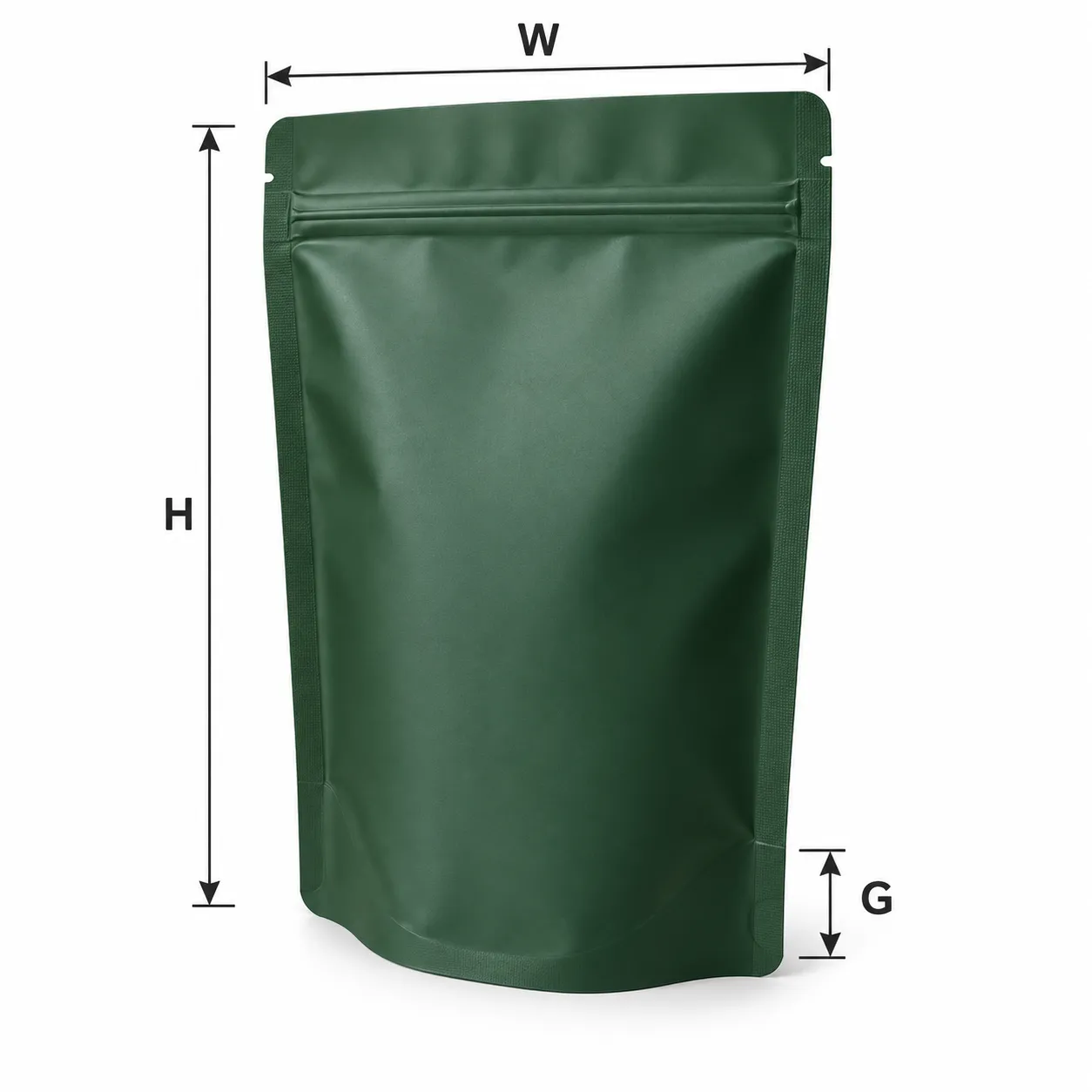 Custom stand up pouch size and dimension guide