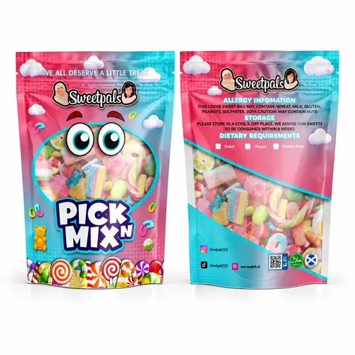 Custom printed stand up pouches candy edible