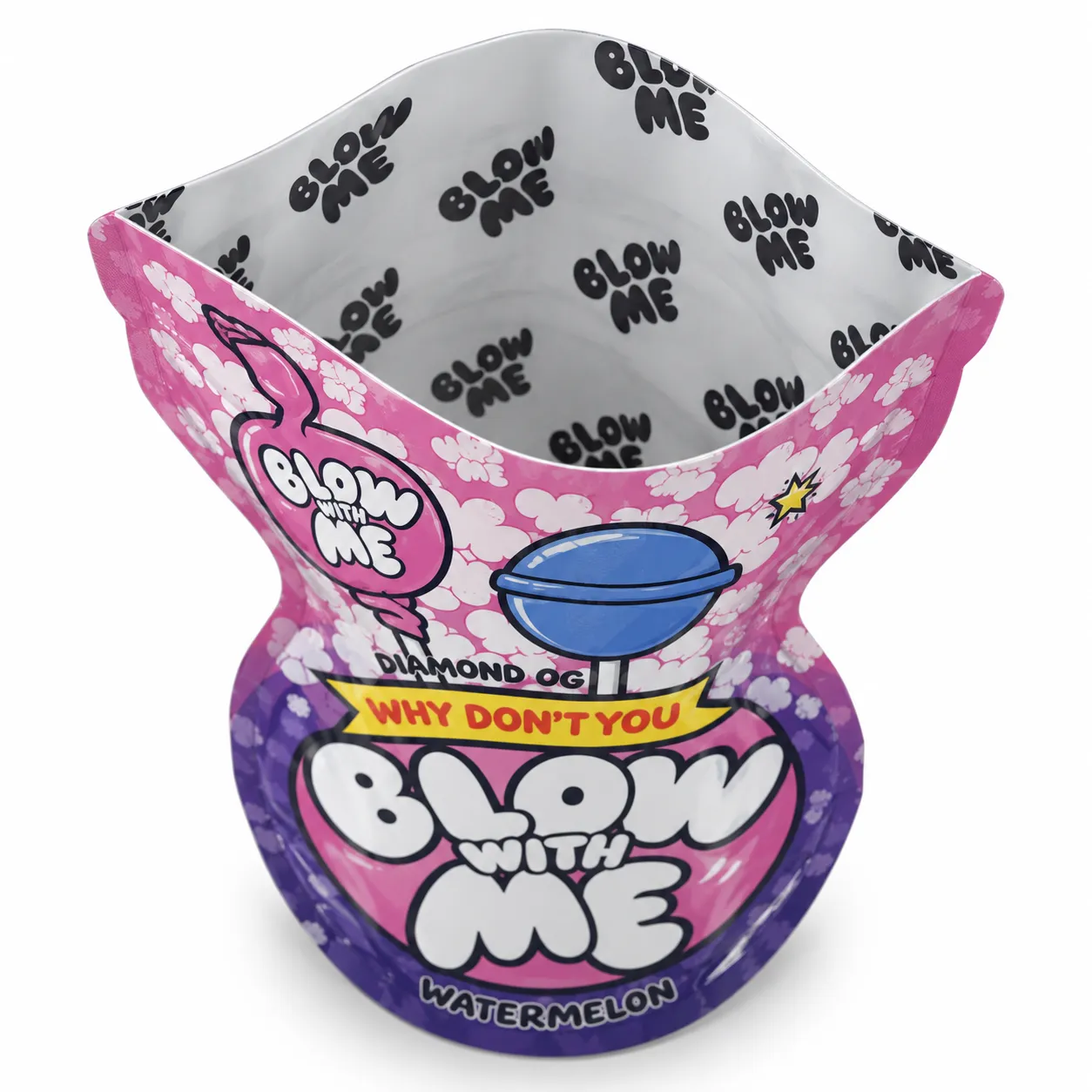 Custom shaped pouch with reverse printing