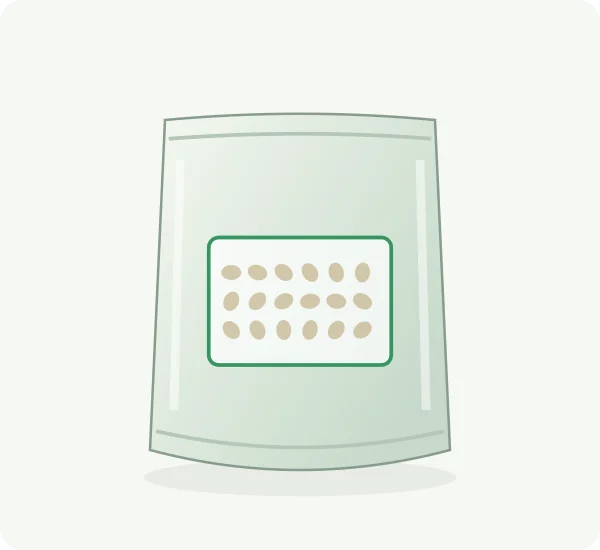 Rectangular Window on a flexible pouch